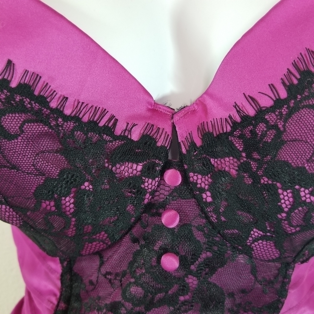 Cacique magenta pink black lace corset bustier plus 18/20 - Picture 5 of 7
